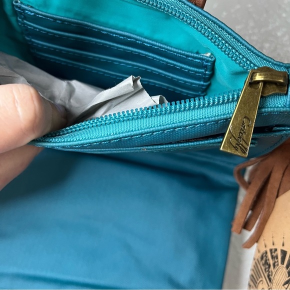 Catchfly Western Tassel Turquoise Crossbody Wallet Purse NEW - Picture 8 of 9